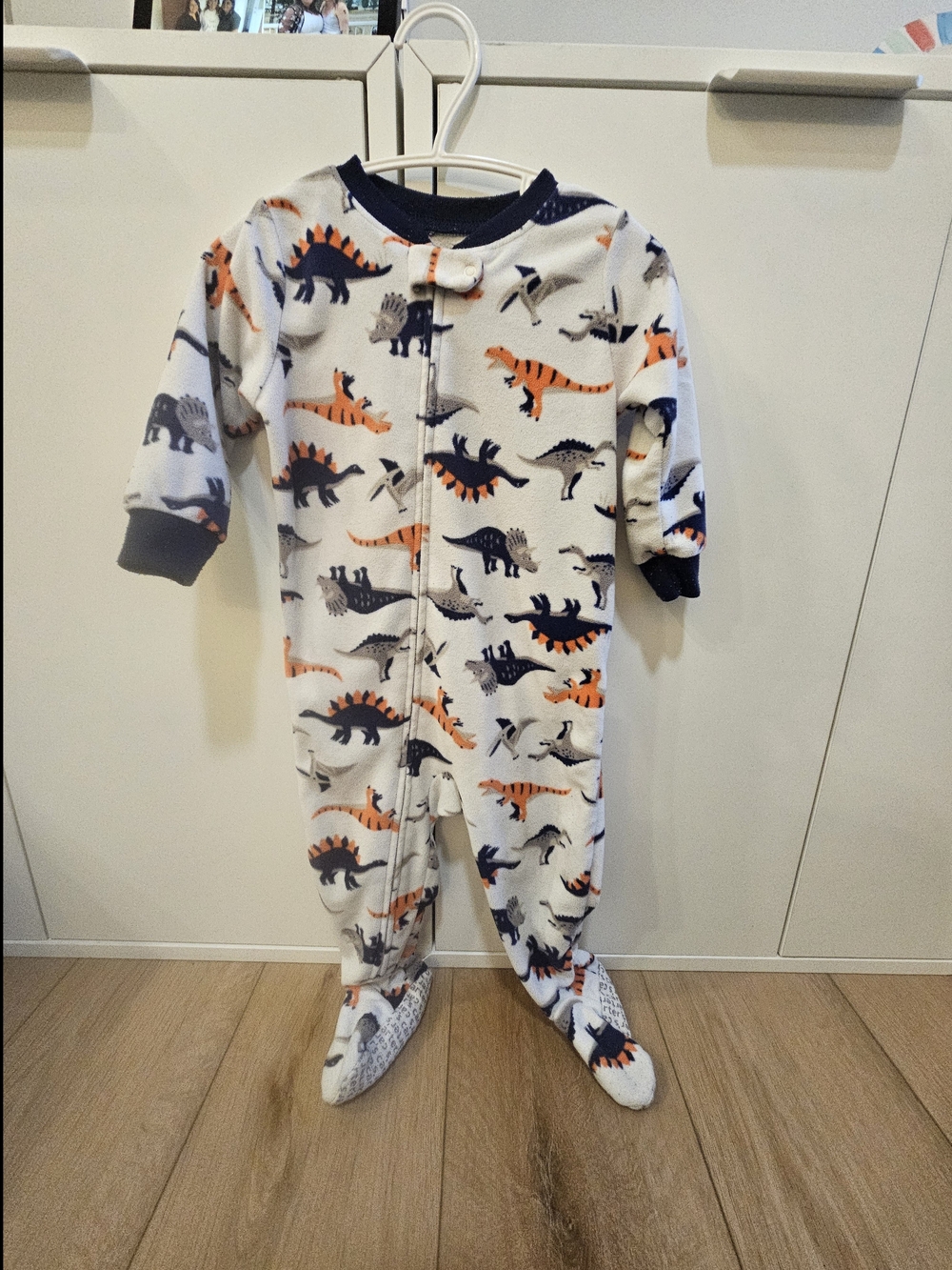 Carter's Cream Fleece Dino Footed One-Piece BUNDLE & SAVE